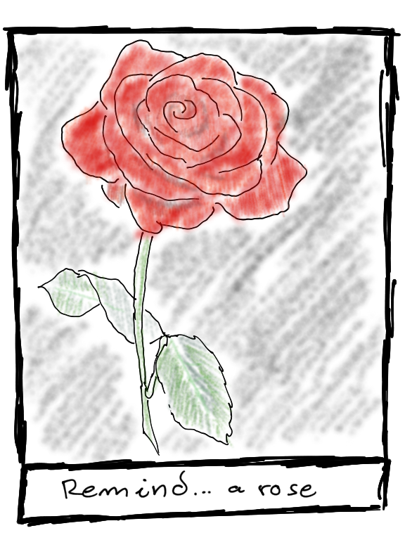 A drawing of a rose